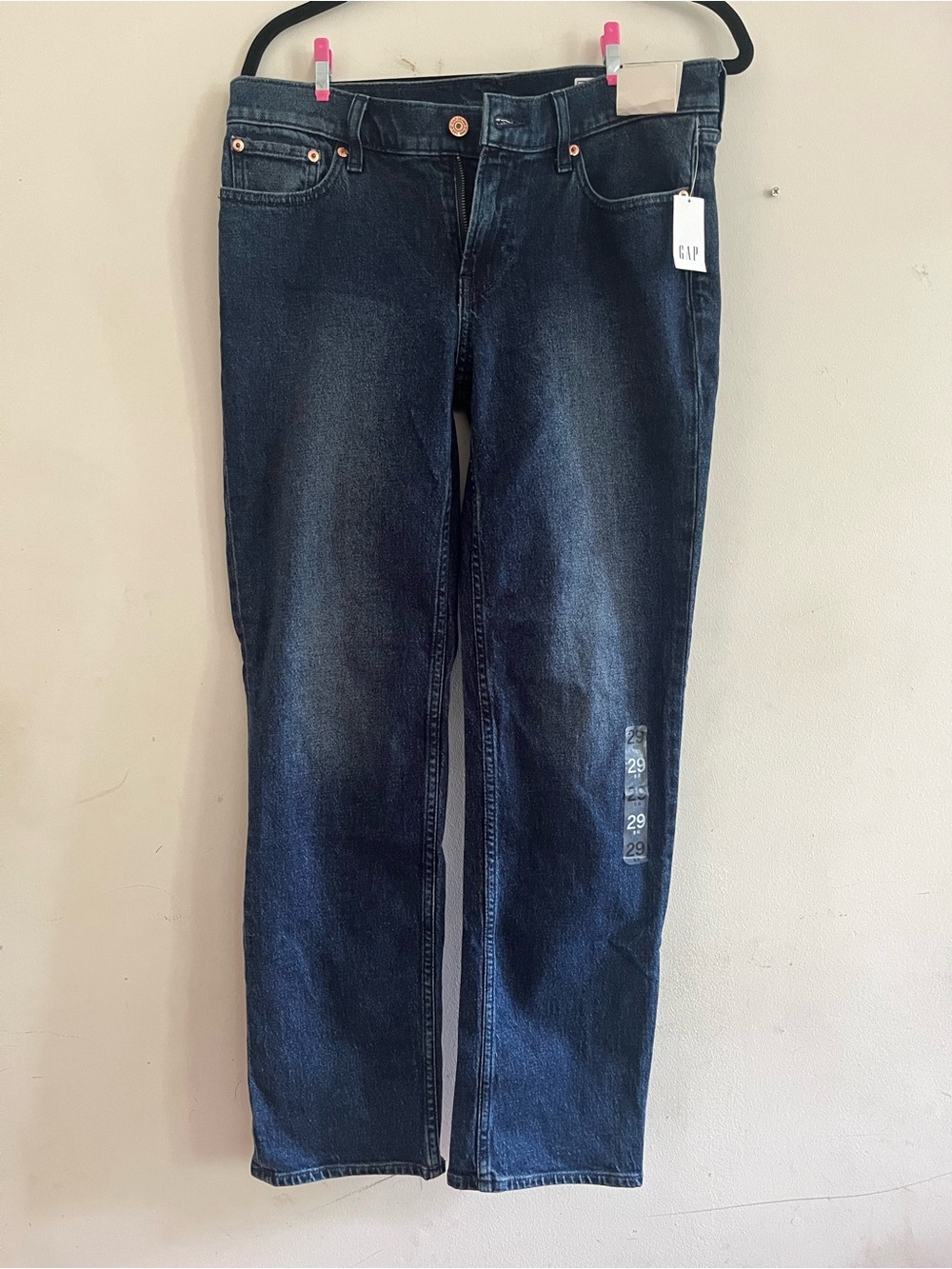 GAP Jeans Womens 29 Blue 90s Straight Low Rise Dark Wash Minimalist Capsule NWT